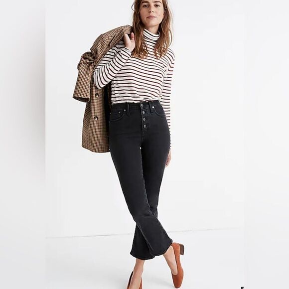 Madewell Cali Demi-Boot Jeans in Bellspring Wash: Button-Front Edition- Size 26 - Picture 1 of 7